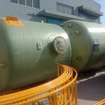 White Blue Cross Wound Frp Chemical Storage Tank For Chemistry Process