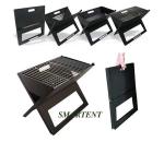 Black Steel Cool Camping Punch Press Stamping 45cm Dia Portable Folding Charcoal