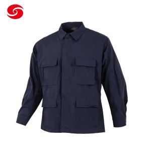 Wholesale Navy Blue Polyester Cotton Ripstop Combat Military Tactical Army Combat Uniform Bdu Coat from china suppliers