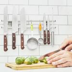 Modern Kitchenroom Block Tube Stainless Steel Magnetic Knife Holder with Hanger