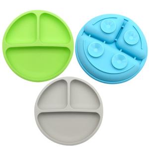 Wholesale Food Grade Multicolor Baby Silicone Plates With Suction And Lids from china suppliers