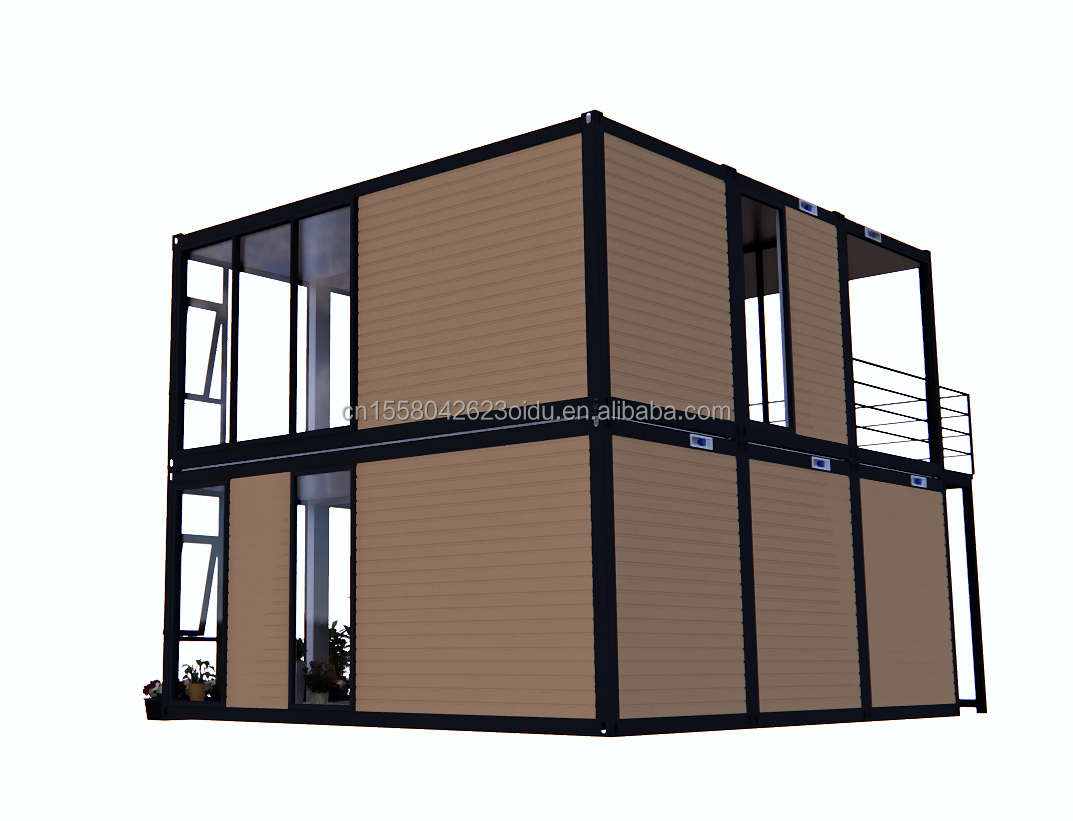 Modern Wooden Appearance Flat Packaging Mobile House Steel Frame Galvanized Steel Bending 180g for 10ft 20ft Container