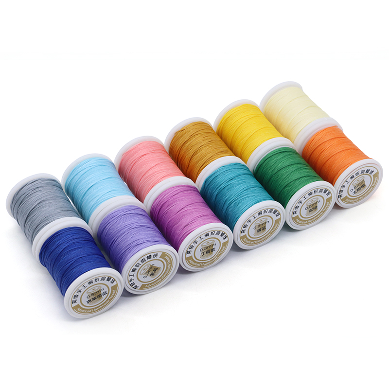 Crochet Bracelet Thread 0.8mm Strong and Durable Spun Wax Thread for Hand-stitched Knitting