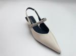 Women fashion white pointy rhine-drill stiletto heels in summer