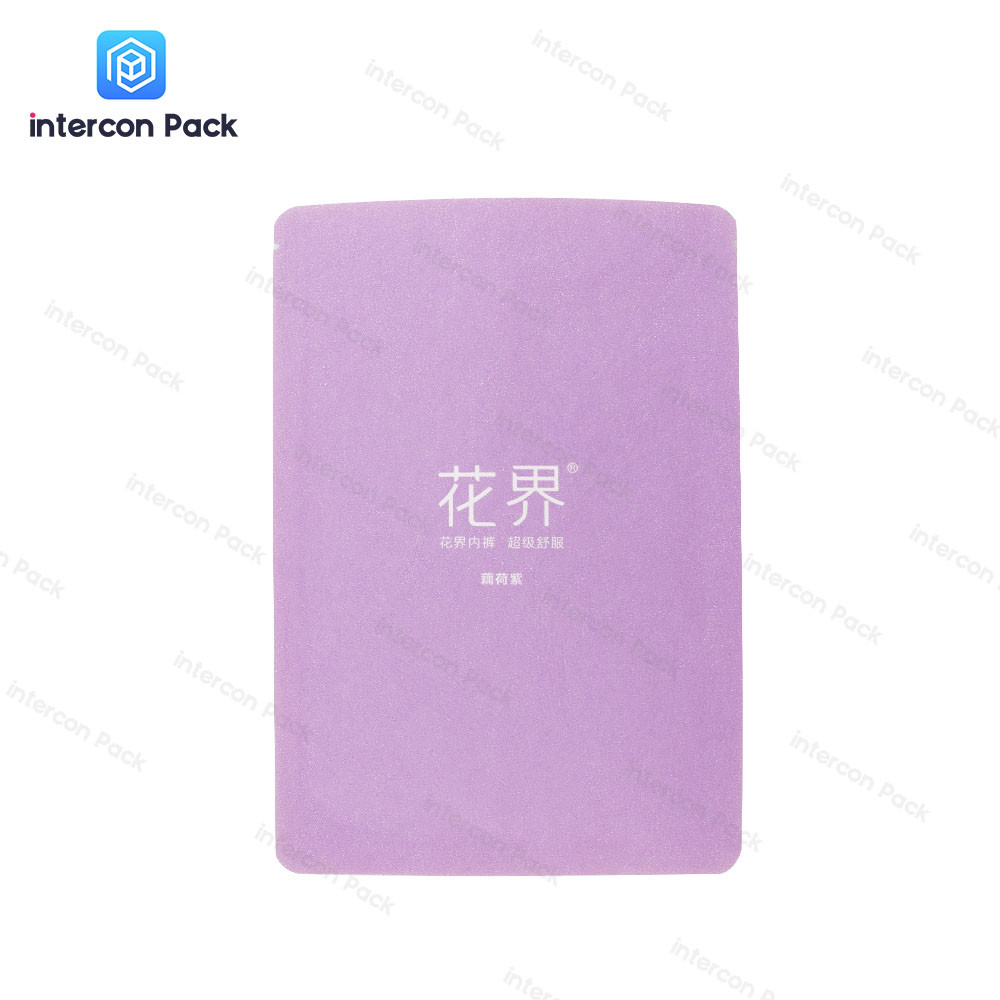 PE White Kraft Paper Plastic Composite Bag Gravure Printing 3 Side Seal Pouch