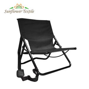 Wholesale Steel Pipe 55.5x44.5x48cm Black Folding Beach Chairs Low Beach Chair With Stripe from china suppliers