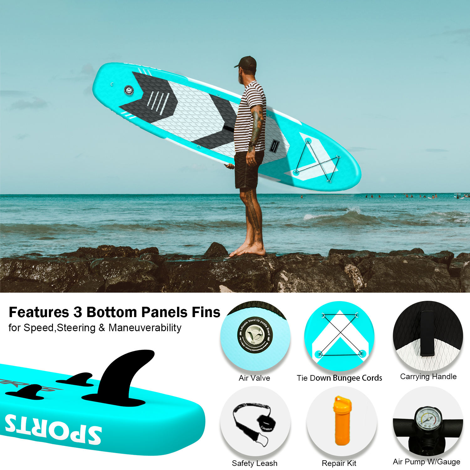 Carbon SUP Paddle Board Inflatable Paddle Board Set With Drop Stitch Material