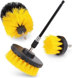 China 3 Pack Medium Yellow Drill Scrubber Brush PP Material For Bathroom on sale