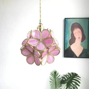 Wholesale Colorful Flower Shape Indoor Nordic Glass Pendant Light And Chandeliers Luxury Lustre from china suppliers