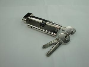 Wholesale 70mm(35*35) Euro Profile Single Brass Cylinder Lock with 3 brass normal keys bright nickle color from china suppliers