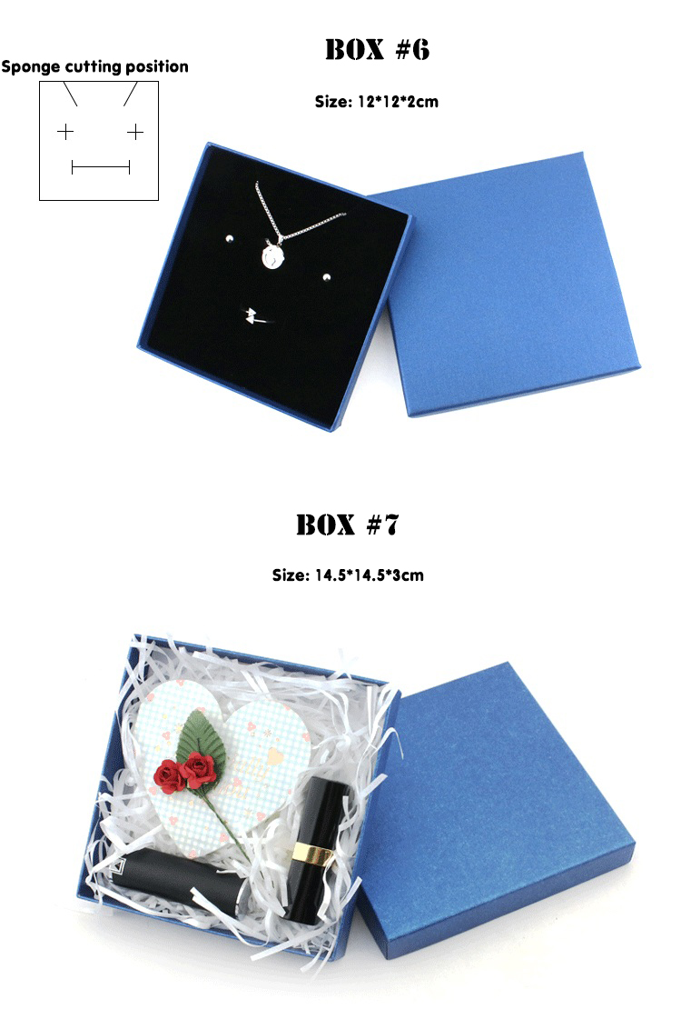 Varnished Kraft Paper Cardboard Jewelry Gift Boxes Bulk For Necklace Presentation Packaging