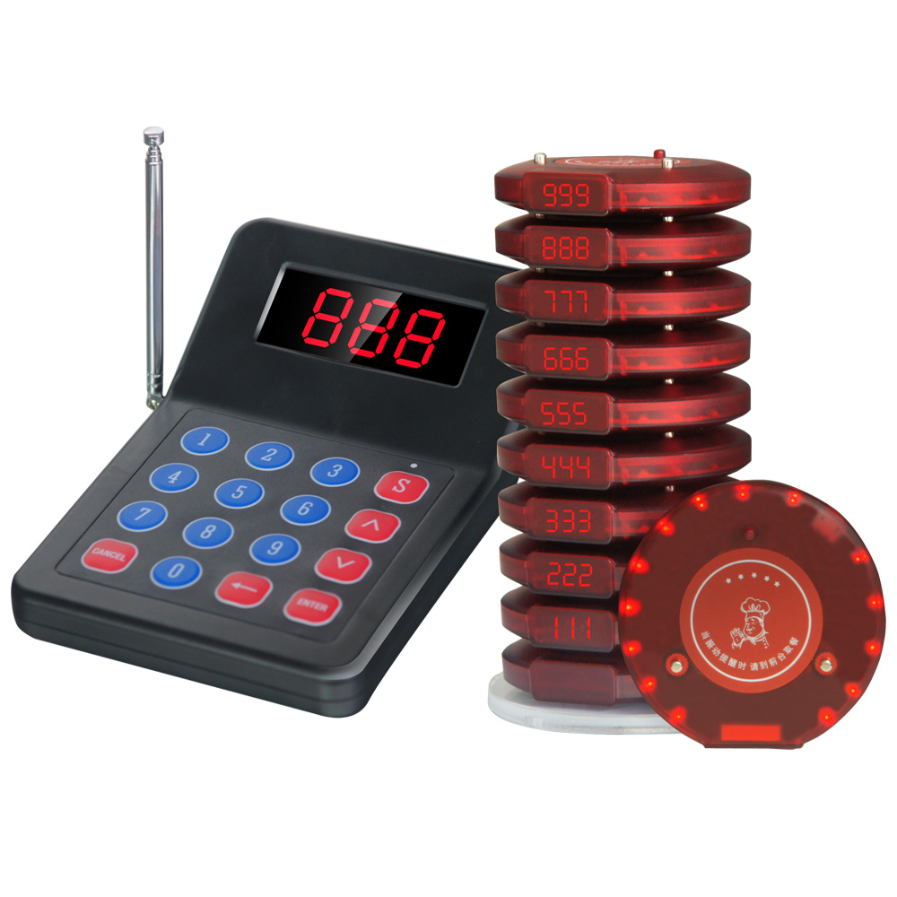 wireless long range restaurant electric remote control vibrators coaster pager for calling guest to pick up order