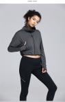 Thumb Hole Women'S Sports Hoodie Ladies Zip Front Sweatshirts 210g