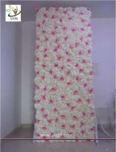Wholesale UVG 8ft white photography backdrops in silk wedding flower wall for event stage decoration CHR1122 from china suppliers