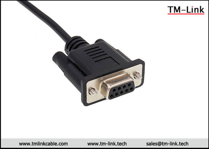 RS232 DB9 D-Sub 9pin female black PVC industrial data cable assembly