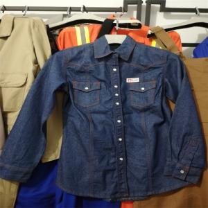 Wholesale 100% Cotton FR Denim Shirt For Welding Industry NFPA 2112 from china suppliers