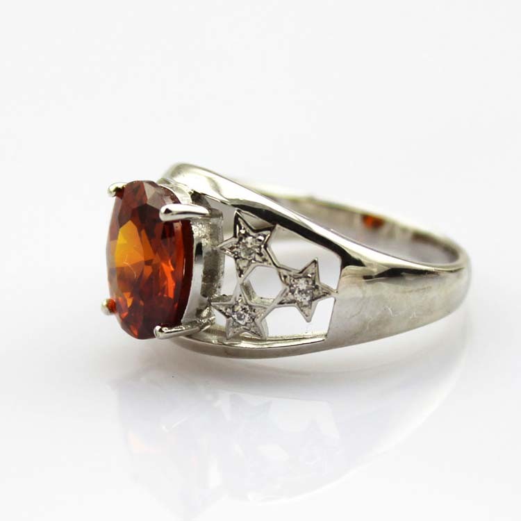 Women Jewelry Solid 925 Silver Ring Pave Red Cubic Zircon(JY045)