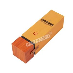 Wholesale Luxury Orange Rigid Paper Gift Box With Leather Wrapping For Wine And Whisky from china suppliers
