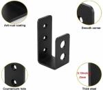 OEM Custom Black Powder Coated Stamping Metal U Shape Door Barricade Brackets