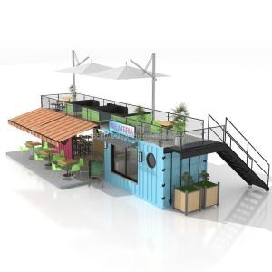Wholesale 50/75/100mm Wave Sandwich Panel Wall 20ft 40ft Folding Container Cafe Restaurant Shipping Container Bar Cafe with Kitchen from china suppliers