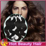 Peruvian Body Wavy Remy Virgin Human Hair Extensions For Women , 24 Inch