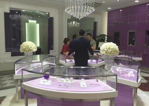 Wholesale Contemporary Curved Wooden Jewelry Display Cases Double Open Cabinet Doors With Locks from china suppliers