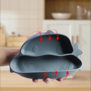 Wholesale Non-Slip And BPA-Free Silicone Childrens Shark Feeding Plate BPA Free Morden Babi Dishes For Toddlers from china suppliers