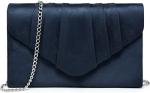 DASEIN WOMEN'S EVENING BAG PLEATED ENVELOPE CLUTCH HANDBAG WEDDING PARTY BRIDAL