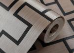 Embossed 3D Home Wallpaper / Modern Vinyl Wallpaper with Coffee Geometric