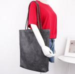 Korea retro minimalist literary fresh wild solid color PU shoulder bag shopping