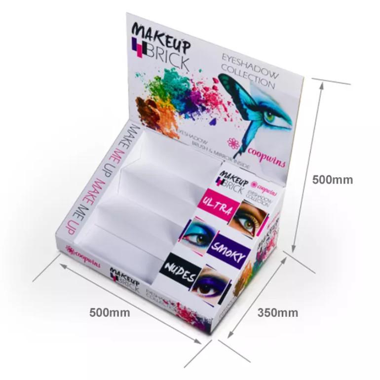 Cosmetics / Makeup Cardboard Countertop Display , PDQ Paper Display Box