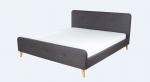 Euro Platform Bed with Side Rails and Soft Upholstered Exterior, White Finish,