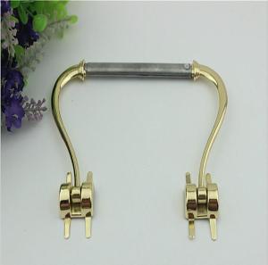 Wholesale 2018 Latest models design light gold 100 mm length leather metal handle for clutch bag from china suppliers