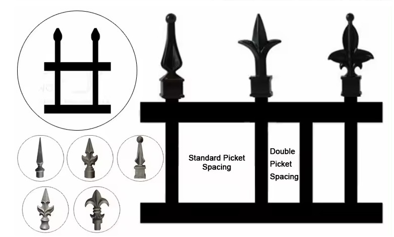 Customized Color Backyard Tubular Picket Fence For Residential Space
