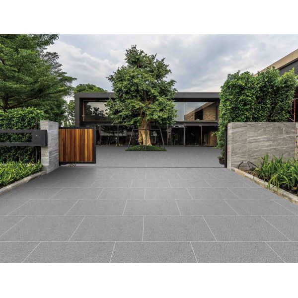 Grey 20mm Porcelain Plaza Tiles 600x600mm Non-Slip Outdoor
