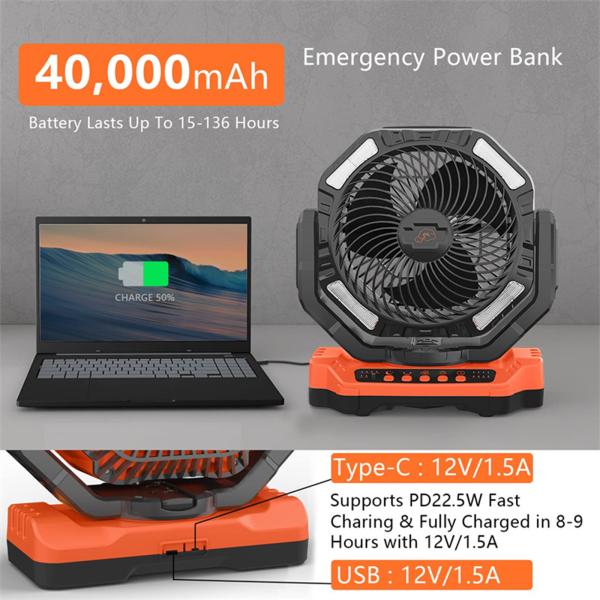 Socool Fan 4kg Multifunctional Portable Fan Power Supply Rechargeable Battery