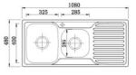 304 Ss Double Bowl Sink , Fashion Double Bowl Sink Unit For 500 Base Unit /