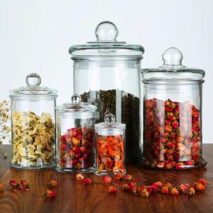 Wholesale 150ml 350ml Empty Glass Bottles , Glass Storage Jars Tea For Candy Tea Packing from china suppliers