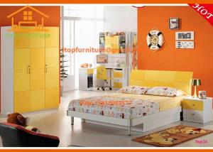 Wholesale hot sale mdf modern wooden teens girls yellow kids beautiful bedroom furniture sets from china suppliers