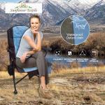 Outdoor Portable Foldable Beach Chair Oxford Cloth Camping Fishing Zip Pocket