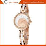 KM20 Fashion Women Bracelet Bangle Stainless Steel Crystal Dial Quartz Analog