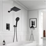 Black Painted Shower Wall Faucet Stainless Steel Material Great Deforming