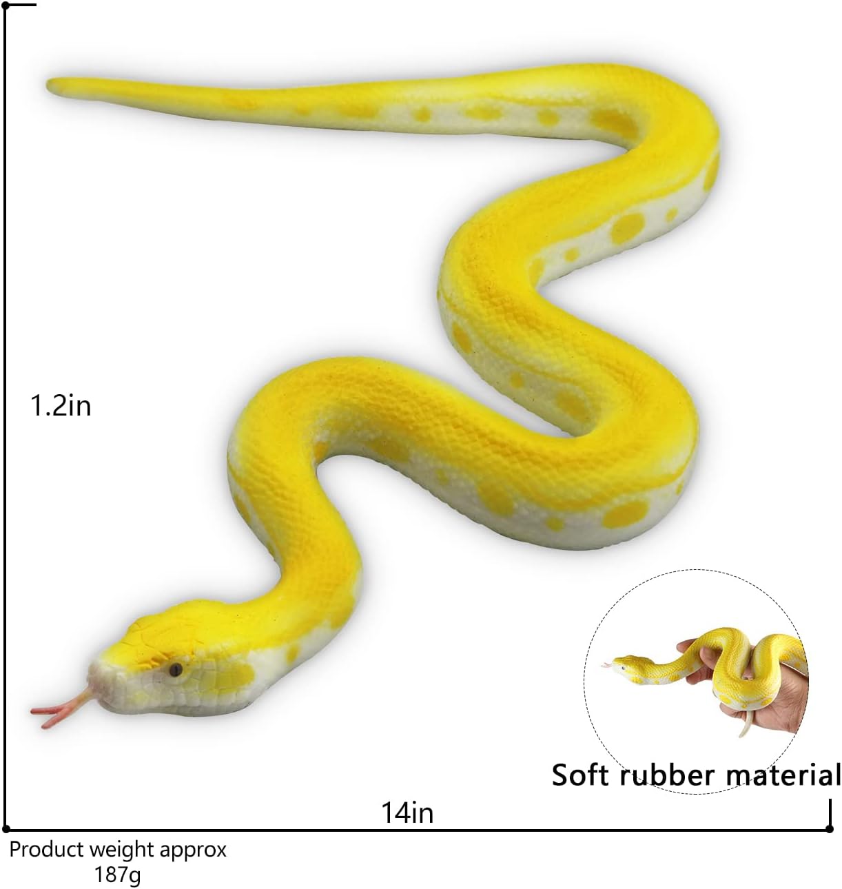 Realistic Snakes Toy Python Action Model for Unisex Ages 8-13 Halloween Prank Props