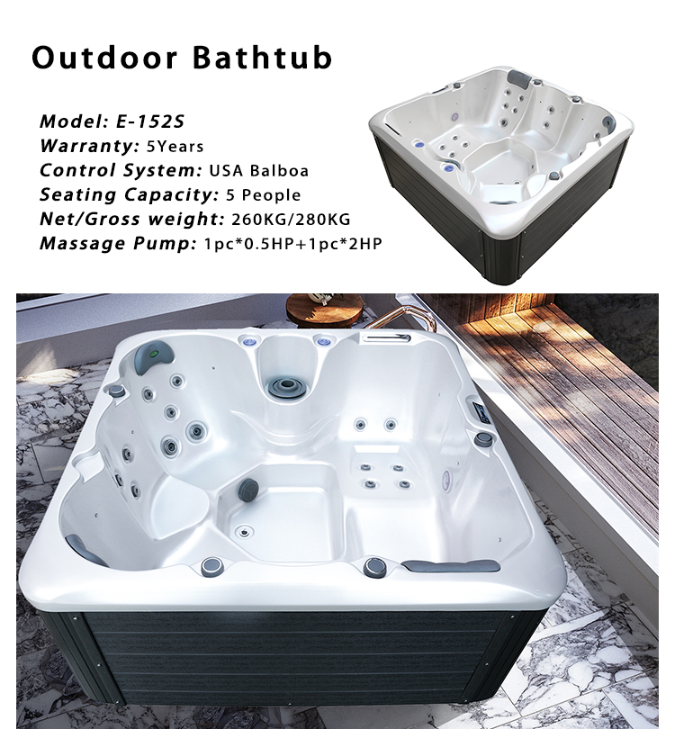 Low Price Spa Pools Manufacturer Supply Outdoor Indoor Whirlpool Massage Bathtub for All Weather
