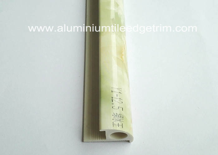 Decorative Quadrant Ceramic Tile Corner Trim Outside Rough Edges Green Jade Color