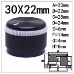 Blue 32x22 6mm Aluminum Solid Amplifier Stereo Volume Potentiometer