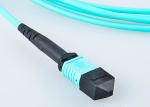 12 Fiber Optic Patch Cord Aqua Color MPO - MPO LSZH SM / MM For Broadband