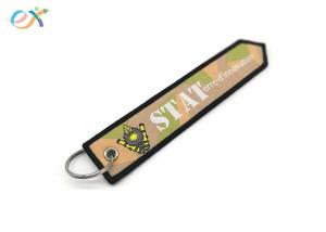 Wholesale Fashionable Embroidered Woven Keychain With Metal Ring For Motorcycle from china suppliers