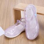 Beautiful Jelly Girls Clog Slippers , Breathable Beach Shoes With Low Heels