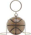 UMREN WOMEN BASKETBALL SHAPED CROSS BODY PURSE RHINESTONE ROUND BALL CRYSTAL